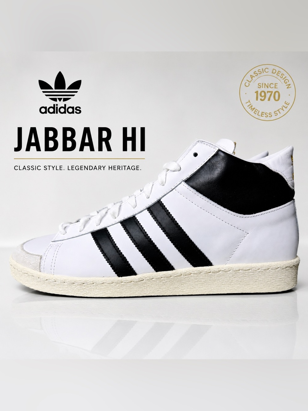adidas Jabbar Hi Men’s High Top Lace-Up Sneakers White/Black
